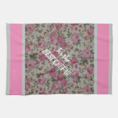 高級モダンヴィンテージフローラバラ キッチンタオル (横)