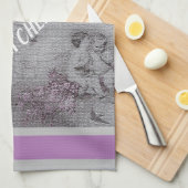 高級モダンヴィンテージフローラバラ キッチンタオル (四つ折り)