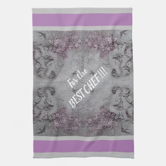 高級モダンヴィンテージフローラバラ キッチンタオル (縦)