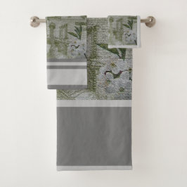 高級モダンヴィンテージフローラバラ バスタオルセット