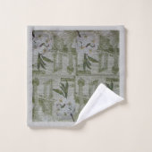 高級モダンヴィンテージフローラバラ バスタオルセット (ウォッシュタオル)