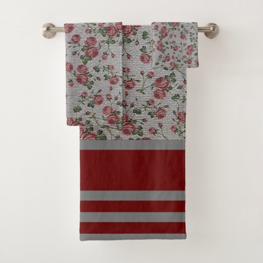 高級モダンヴィンテージフローラバラ バスタオルセット (インサイチュ)