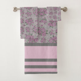 高級モダンヴィンテージフローラバラ バスタオルセット