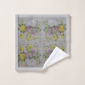 高級モダンヴィンテージフローラバラ バスタオルセット (ウォッシュタオル)