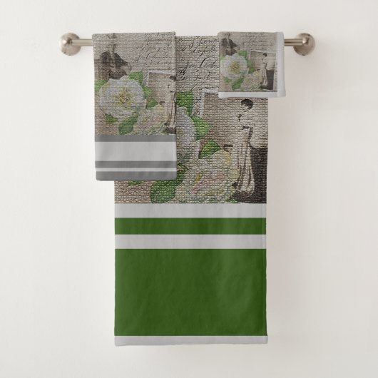 高級モダンヴィンテージフローラバラ バスタオルセット (インサイチュ)