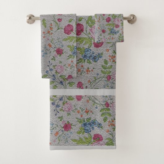 高級モダンヴィンテージフローラバラ バスタオルセット (インサイチュ)