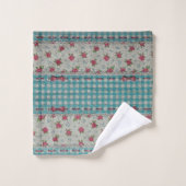 高級モダンヴィンテージフローラバラ バスタオルセット (ウォッシュタオル)