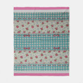 高級モダンヴィンテージフローラバラ フリースブランケット (正面)