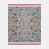 高級モダンヴィンテージフローラバラ フリースブランケット (正面)