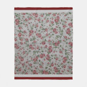 高級モダンヴィンテージフローラバラ フリースブランケット (正面)