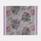 高級モダンヴィンテージフローラバラ フリースブランケット (正面(横))