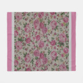 高級モダンヴィンテージフローラバラ フリースブランケット (正面(横))