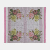 高級モダンヴィンテージフローラバラ フリースブランケット (正面(横))