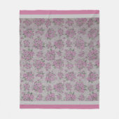 高級モダンヴィンテージフローラバラ フリースブランケット (正面)