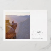 高級モダン名はっきりした写真保存日時 箔招待状 (裏面)