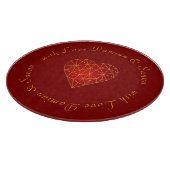 高級モダン幾何学的金ゴールド赤いハート愛 カッティングボード (角)