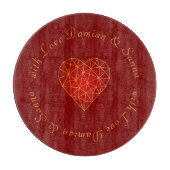 高級モダン幾何学的金ゴールド赤いハート愛 カッティングボード (正面)