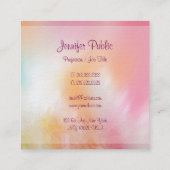 高級モダン抽象芸術アカラフルートテンプレートトレンド スクエア名刺 (裏面)