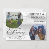 高級モダン水彩2枚フォト婚約An 案内状 (正面)