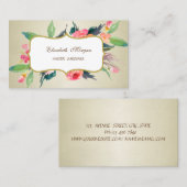 高級モダン洗練された水色の花 名刺 (正面/裏面)