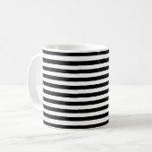 高級モダン白黒のパタストライプーン コーヒーマグカップ (正面左)