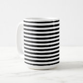 高級モダン白黒のパタストライプーン コーヒーマグカップ (正面左)