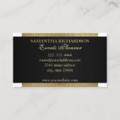 高級モダン白黒及び金ゴールド幾何学模様 名刺 (裏面)