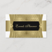 高級モダン白黒及び金ゴールド幾何学模様 名刺 (正面)