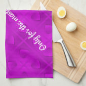 高級モダン紫エレガントハート キッチンタオル (四つ折り)