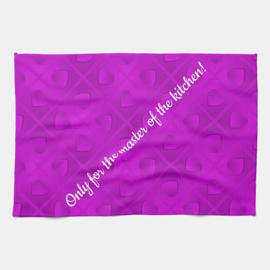 高級モダン紫エレガントハート キッチンタオル (横)