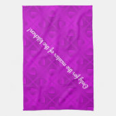 高級モダン紫エレガントハート キッチンタオル (縦)