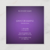高級モダン紫ミニマルエレガントテンプレート スクエア名刺 (裏面)
