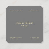 高級モダン絹エレガント仕上げプロフェッショナル スクエア名刺 (裏面)