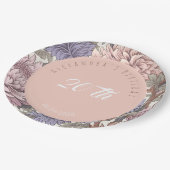 高級モダン誕生日パーティーフローラ ペーパープレート (アングル)