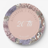 高級モダン誕生日パーティーフローラ ペーパープレート (正面)