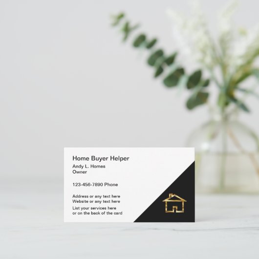 高級モダン財産 名刺 (スタンド正面)