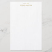 高級モダン金ゴールドエレガント個人文房具 便箋 (正面)