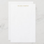 高級モダン金ゴールドエレガント個人文房具 便箋 (正面/裏面)