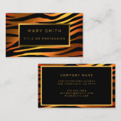 高級モダン金ゴールドオレンジタイガーあなたのテキストを追加 名刺 (正面/裏面)