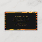 高級モダン金ゴールドオレンジタイガーあなたのテキストを追加 名刺 (裏面)