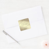 高級モダン金ゴールドタイポグラフィソイキャンドル スクエアシール (封筒)