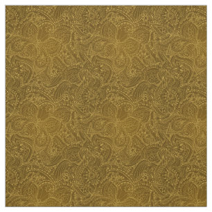 高級モダン金ゴールドナチュラルフローラ蝶 ファブリック