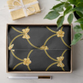 高級モダン金ゴールドナチュラルフローラ蝶 薄葉紙 (ギフト)