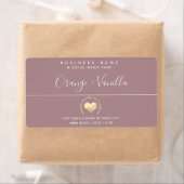 高級モダン金ゴールドハートタイポグラフィキャンドルスクーア ラベル (インサイチュ)