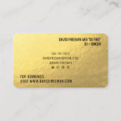 高級モダン金ゴールドフォイル黒dj音楽ターンテーブル 名刺 (裏面)