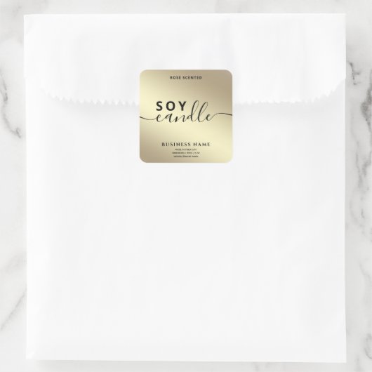 高級モダン金ゴールド台本しょうゆろうそく スクエアシール (バッグ)