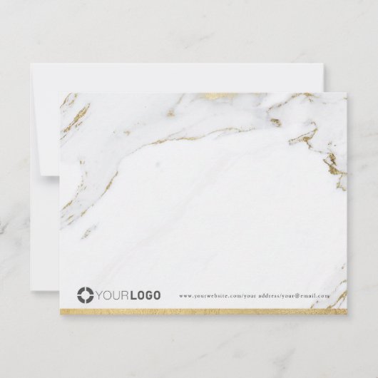 高級モダン金ゴールド大理石パーソナライズされた文具 サンキューカード (正面)