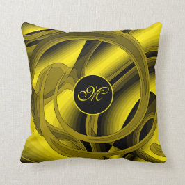 高級モダン金ゴールド抽象芸術フローラバラ クッション