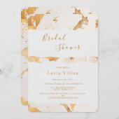 高級モダン金ゴールド抽象芸術ブライダルシャワー 招待状 (正面/裏面)