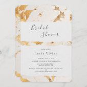 高級モダン金ゴールド抽象芸術ブライダルシャワー 招待状 (正面/裏面)